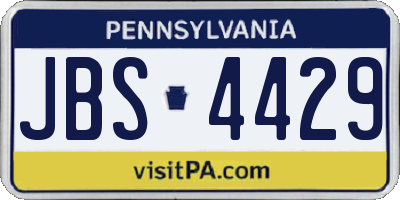 PA license plate JBS4429