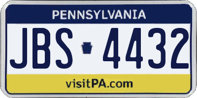 PA license plate JBS4432