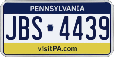 PA license plate JBS4439