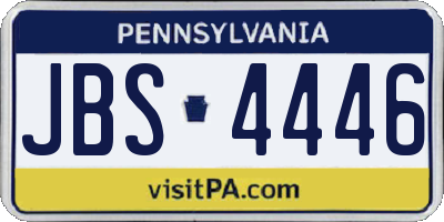 PA license plate JBS4446