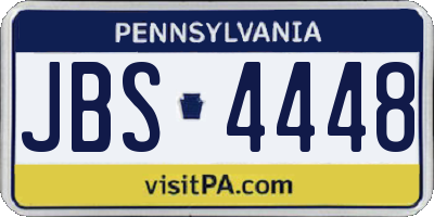 PA license plate JBS4448