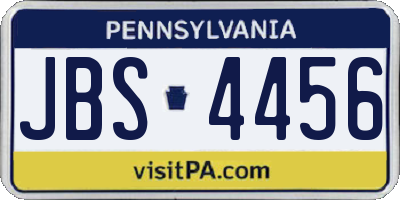 PA license plate JBS4456