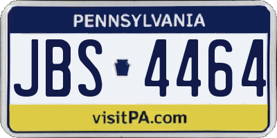 PA license plate JBS4464