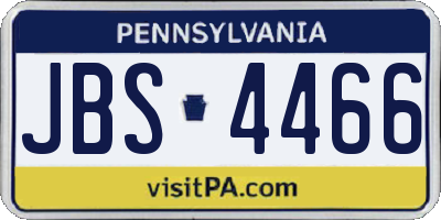 PA license plate JBS4466