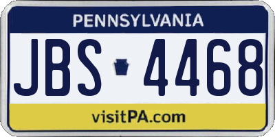 PA license plate JBS4468