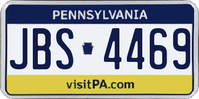 PA license plate JBS4469