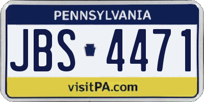 PA license plate JBS4471