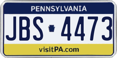PA license plate JBS4473