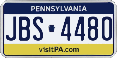 PA license plate JBS4480