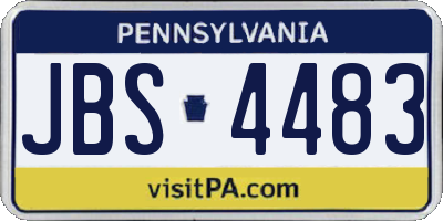 PA license plate JBS4483