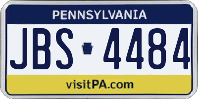 PA license plate JBS4484