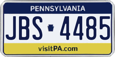 PA license plate JBS4485