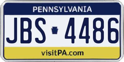 PA license plate JBS4486