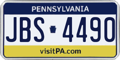 PA license plate JBS4490