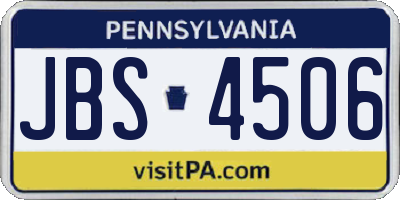 PA license plate JBS4506