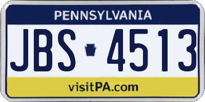 PA license plate JBS4513