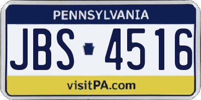 PA license plate JBS4516