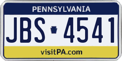 PA license plate JBS4541