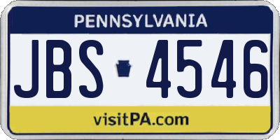 PA license plate JBS4546