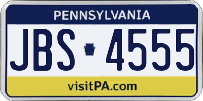 PA license plate JBS4555