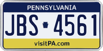 PA license plate JBS4561