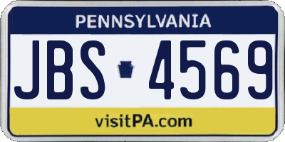 PA license plate JBS4569