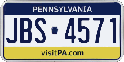 PA license plate JBS4571