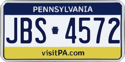 PA license plate JBS4572