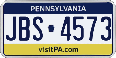 PA license plate JBS4573