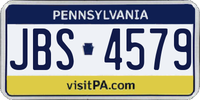 PA license plate JBS4579