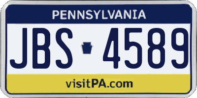 PA license plate JBS4589