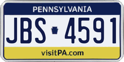 PA license plate JBS4591