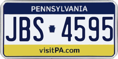 PA license plate JBS4595