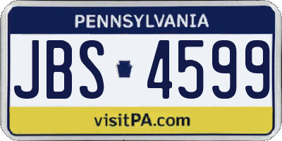 PA license plate JBS4599