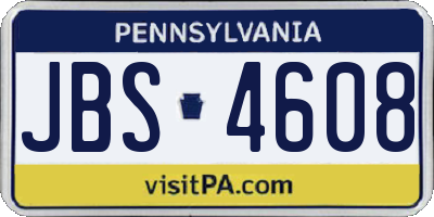 PA license plate JBS4608