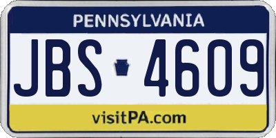 PA license plate JBS4609