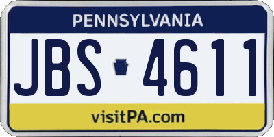 PA license plate JBS4611