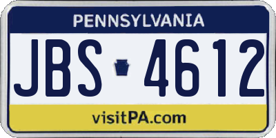 PA license plate JBS4612