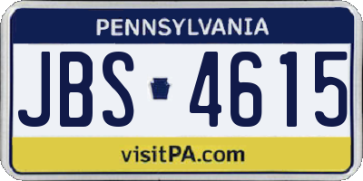 PA license plate JBS4615