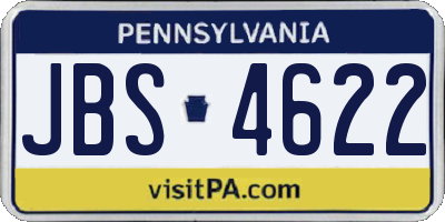 PA license plate JBS4622
