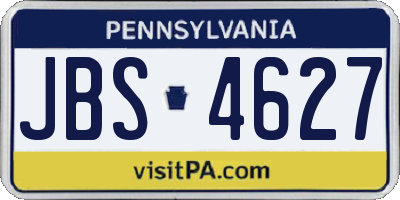 PA license plate JBS4627