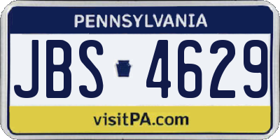 PA license plate JBS4629