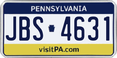 PA license plate JBS4631