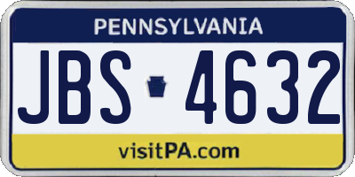 PA license plate JBS4632