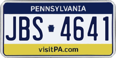 PA license plate JBS4641