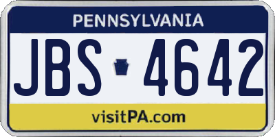PA license plate JBS4642