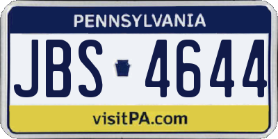 PA license plate JBS4644