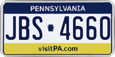 PA license plate JBS4660