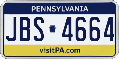 PA license plate JBS4664