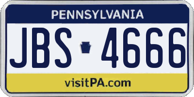 PA license plate JBS4666